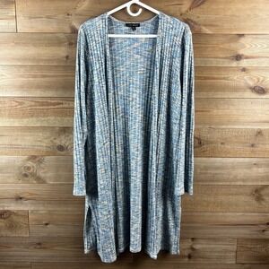 Lane Bryant Womens Cardigan Long Sleeve‎ Open Front Ribbed Heathered Size 14 16
